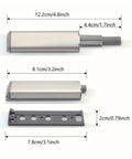 Dimensions of Ten Pack 304 Stainless Steel Magnetic Push Latch Locks with soft close and touch release for cabinet doors.