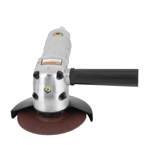 Badass Pneumatic Angle Grinder 11000 RPM Knockout Grinding And Polishing Tool with aluminum body and grinding disc.