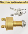 Heavy Duty Marine Ignition Switch Replacement MP39060-1 Three Position Off On Start For Boats With Brass Construction
