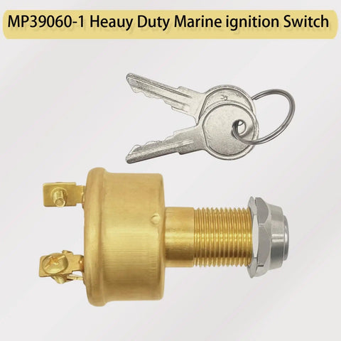 Heavy Duty Marine Ignition Switch Replacement MP39060-1 Three Position Off On Start For Boats With Brass Construction