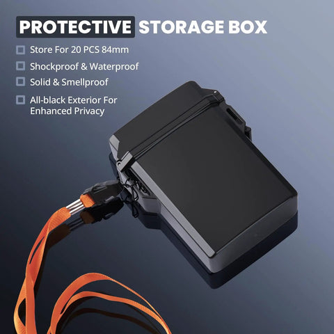 Black Waterproof 84mm EDC Storage Case with Lanyard for Small Gear, Compact and Waterproof for Camping