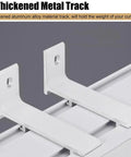 Thickened aluminum alloy track brackets for High Quality Two Layer Sliding Barn Door Track With Curtain Valance Wall Or Ceiling Mount Heavy Duty Double Roller System No Fuss Install For Home Makeover Silky Smooth Glide.