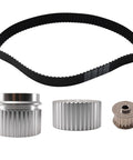 Hardcore Billet Gilmer Belt Drive Pulley Kit For Small Block Chevy 283 305 327 350 383 400 Featuring Chrome Alternator And Water Pump including pulleys and belt.