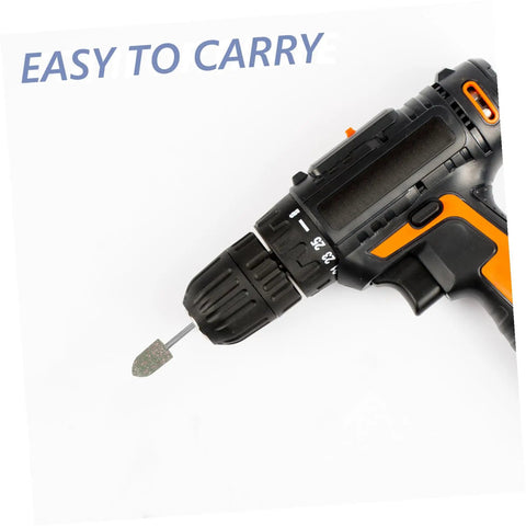 Cordless drill using Pro Grade Polishing Buffing Wheel Bits Kit For Rotary Tools Mixed Materials 100 Pieces for polishing.