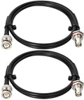 2 Pack 50 Ohm RG58 BNC Male To Female Coax Cable, 3 Foot Low Loss Antenna Extension For CB Radio, VHF Ham Radio, Wireless Microphone