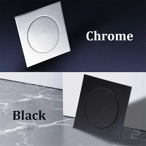 Ridiculously Durable Chrome Plated Brass Pop Up Floor Drain Plug For Bathtubs And Showers with chrome and black finishes