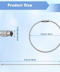Beefy 12 Pcs Wire Keychain Cable Stainless Steel Loops Key Ring 2mm Coated Key Chain 6 Inch Keychain product size details