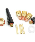 Pro Grade Glass Nozzle Kit For WP9 20 Argon Welding Torch, Glass Nozzles And Brass Accessories, Includes 3 Tails, 3 Clamps