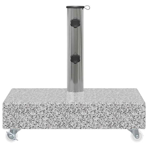 Heavy Duty Granite Umbrella Base With Wheels For Outdoor Patio No Hassle Move 55.1 Lb Stand, granite top and stainless steel pole