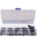 Self Tapping Screws For Carbon Steel 450 Piece Assortment Kit With Cross Head For Diy Projects Includes Storage Box For Small Electronics And Outdoor Use