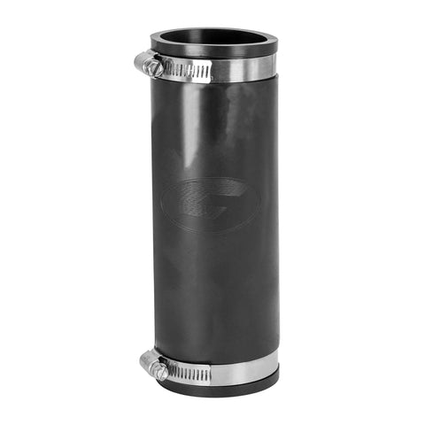 Extra Long 1-1/2 Inch Flexible Pipe Coupling For DWV Sewer And Drain, 6.88 Inch Long, Fits OD 1.65 To 2.00 Inches, Durable Cast Iron PVC Lead Steel Connector, Reliable Heavy-Duty Plumbing Fitting., black flexible pipe coupling with stainless steel clamps