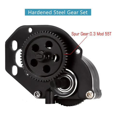 Aluminum Transmission Gearbox Upgrade For Axial SCX24 AX24 1 24 Scale RC Car Beefed Up Black Anodized With Hardened Gears And 0 3 Mod Gear Set