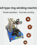 Slick Belt Type Ring Winding Machine With Magnetic And Iron Cores Featuring An Inductance Hook For No Sweat Needle Threading.