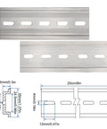 10 Pack 8 Inch Aluminum DIN Rails Top Hat Slotted For Hardware Mounting, 7.5 mm Height By 35 mm Width By 200 mm Length diagram