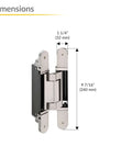 Concealed Door Hinge For Heavy Doors 3D Adjustable TECTUS TE 640 3D A8 240 Mm Satin Nickel dimensions