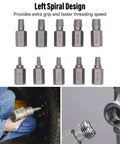 Super Cool 10 Piece Screw Extractor Set Made From Tough Chrome Moly Steel To Rip Out Stripped Bolts and Broken Fasteners With Ease Featuring Red Storage Box For Easy Tool Organization, left spiral drill bits