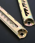 Close-up of Beefy Sofa Lifting Hinge Set, Adjustable Angle Mount Connectors, Rust-Resistant Steel, showing two hinge gears