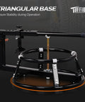 Heavy Duty Rugged Tire Change Stand For 16 To 21 Inch Tires Motorcycle Bead Popper with wide, stable base, close-up view