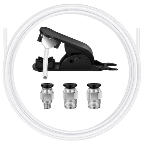 Bowden Tube Kit For 1.75mm Filament, 2 Meter PTFE Tube, 2.5mm ID, 4.0mm OD, with fittings and cutter for 3D printers
