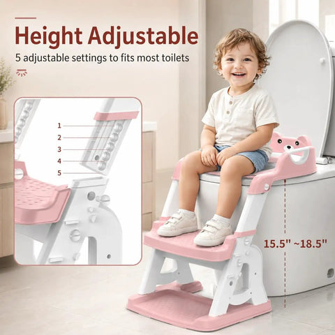 Rock Solid Two In One Toddler Potty Training Seat With Reinforced Grip Bar And Non Slip Footrest For Girls And Boys Pink Hassle Free Setup And Foolproof Daily Use Companion For Smooth Housebreaking Progress