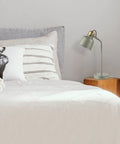 Lofty Industrial 18 Inch Desk Lamp With 2.1 USB Port in Matte Sage Green on bedside table next to bed