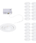 Rock Solid 4 Inch Led Recessed Lighting Offering 5 Cct Selectable Tuning 9 Watt 775 Lumens showing 24 white trim lights and module.
