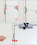 Door Hinge Adjustment Tool For Sagging Doors With 14 To 19mm Gap, Rust-Proof Rolled Steel Jamb Hinge Jig in use on door