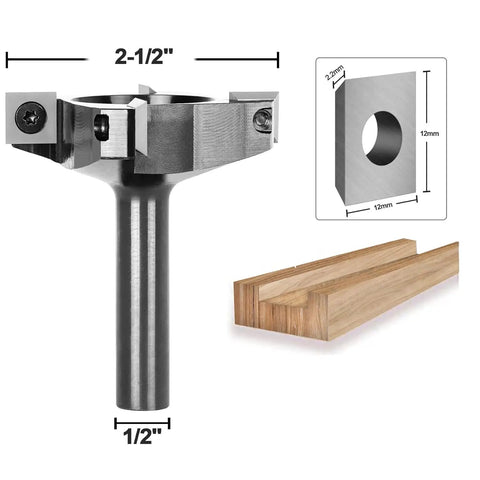Pro Grade Spoilboard Surfacing Router Bit With Half Inch Shank And Two And A Half Inch Diameter, Four Wing Planer Built For Wood Slab Flattening
