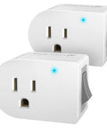 Grounded Outlet With On Off Switch Two Pack 3 Prong Surge Protector 245J Single Port Power Adapter 15A Circuit Breaker White ETL Listed