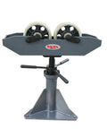 Heavy Duty Pipe Support Roller Stand Making Round Pipe Welding And Fabrication No Sweat With Adjustable Height Handling Up To 992 Pounds, features two poly rollers.