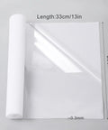 Rhinestone Transfer Sheets 27 Ft By 9 In Film Paper Hot Fix Tape displayed with roll and dimensions on gray background