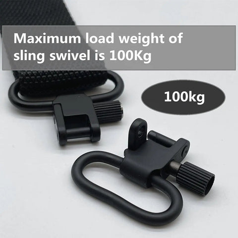 Rock Solid All Metal Sling Swivels 1 Inch two point attachment clips for rifle and shotgun with 100kg weight capacity.