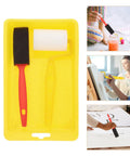 Weekend Warrior Room Revival Kit With Heavy Duty Bristle Rollers And Drip Free Tray showing tools in a yellow tray for painting projects.