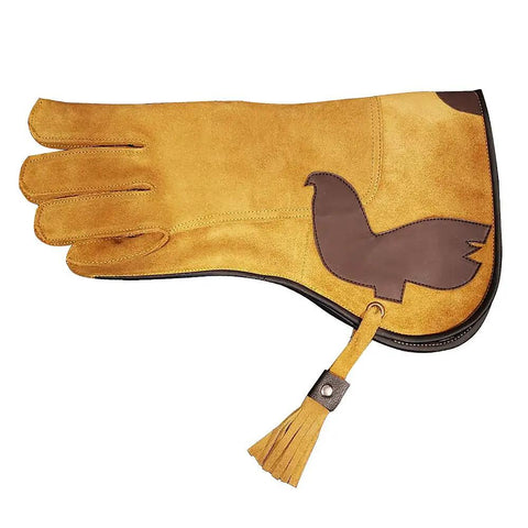 Premium Falconry Glove In Suede With Double Skinned Construction And Soft Fleece Lining For Eagle Hawk And Raptor Bird Handling