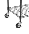 Heavy Duty 3 Inch Stem Caster Wheels For Wire Shelving, Industrial Rack Rollers with 1/4 20 Thread attached to shelving unit.