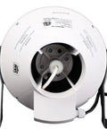 Centrifugal Inline Duct Fan VK 100 4 Inch Plastic Casing Up To 162 CFM For High Static Duct Pressure front view with power cord