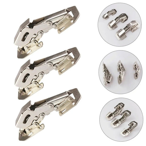 Four Inch Soft Close Concealed Cabinet Hinges With Damping For Kitchen And Closet, Steel Wardrobe Hinges Set Of 4