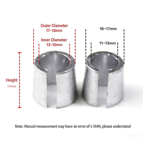 Two Pairs Pure Lead Battery Post Shims For Positive And Negative Terminals Terminal Sleeves Universal Adapter dimensions