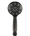 Front view of Six Settings Handheld Shower Head With Rain And Massage Modes, 5 Inch Round Shower Head, Brushed Nickel Finish