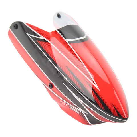 Heavy Duty Lightweight Servo Motor Upgrade For XK K110 RC Helicopter slick plastic canopy in red and black design.