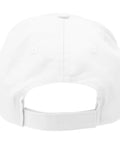 Back view of Cool Machinist CNC Tool Vise Gauge Square Set Edge Hat, White Adjustable Five Panel Structured Baseball Cap.