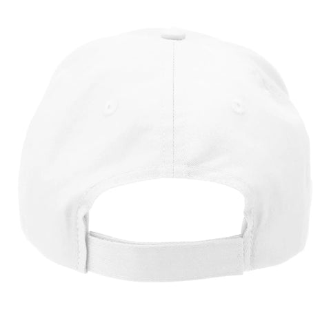 Back view of The Ultimate Adjustable Printed Baseball Hat For Machinist And CNC Guys, white with adjustable strap.