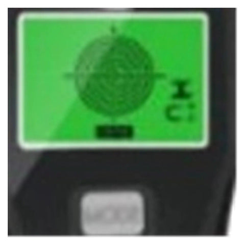 Badass Precision 5 In 1 Stud Finder And Wall Scanner green LCD display showing scanning results for nails and studs.