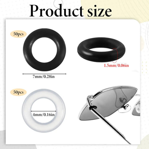 Glasses Tightening Kit With 100 Silicone Anti Slip Rings 4mm To Stop Slipping Fits Most Eyeglasses And Sunglasses