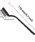 30 Piece Mini Stainless Steel Wire Brush Set With Curved Handle Masonry Scrubbers For Welding Slag Rust Removal And Detail Cleaning