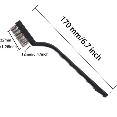 30 Piece Mini Stainless Steel Wire Brush Set With Curved Handle Masonry Scrubbers For Welding Slag Rust Removal And Detail Cleaning