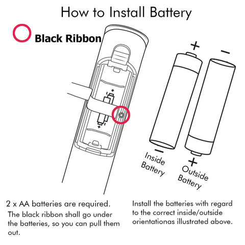 Diagram illustrating battery installation for effortless milk frother handheld foam maker for coffee nerds mini whisk.