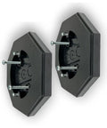Black Vertical Siding Lamp Mounting Kit For Exterior Lights With Built In Octagon Electrical Box 2 Pack, front view