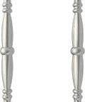 Brushed Nickel 8 Inch Victorian Style Back-To-Back Glass Door Pull Handle Made From Solid Brass With Contoured Finish Fits 1/4 To 1/2 Inch Glass Available In Several Finishes, front view