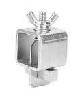 Heavy Duty Ycauty Butt Welding Clamps Set Of 16 Galvanized Steel close-up of a single clamp with wing nut for precision metal alignment.